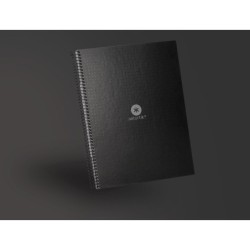 Cuaderno espiral a4 micro antartik dots tapa forrada 80h 90 gr rayado puntos 1 banda 4 taladros negro