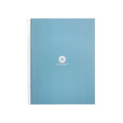 Cuaderno espiral a4 micro antartik dots tapa forrada 80h 90 gr rayado puntos 1 banda 4 taladros celeste