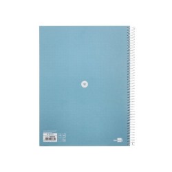 Cuaderno espiral a4 micro antartik dots tapa forrada 80h 90 gr rayado puntos 1 banda 4 taladros celeste