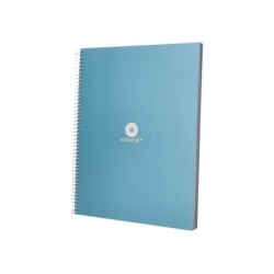 Cuaderno espiral a4 micro antartik dots tapa forrada 80h 90 gr rayado puntos 1 banda 4 taladros celeste