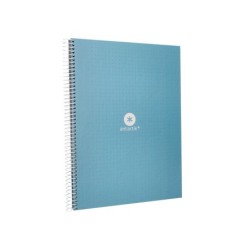 Cuaderno espiral a4 micro antartik dots tapa forrada 80h 90 gr rayado puntos 1 banda 4 taladros celeste
