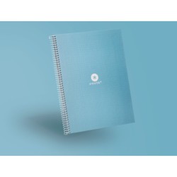 Cuaderno espiral a4 micro antartik dots tapa forrada 80h 90 gr rayado puntos 1 banda 4 taladros celeste