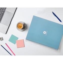 Cuaderno espiral a4 micro antartik dots tapa forrada 80h 90 gr rayado puntos 1 banda 4 taladros celeste