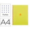 Cuaderno espiral a4 micro antartik dots tapa forrada 80h 90 gr rayado puntos 1 banda 4 taladros amarillo