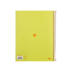 Cuaderno espiral a4 micro antartik dots tapa forrada 80h 90 gr rayado puntos 1 banda 4 taladros amarillo