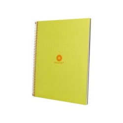 Cuaderno espiral a4 micro antartik dots tapa forrada 80h 90 gr rayado puntos 1 banda 4 taladros amarillo