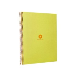Cuaderno espiral a4 micro antartik dots tapa forrada 80h 90 gr rayado puntos 1 banda 4 taladros amarillo