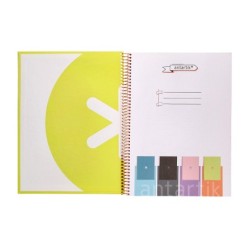 Cuaderno espiral a4 micro antartik dots tapa forrada 80h 90 gr rayado puntos 1 banda 4 taladros amarillo