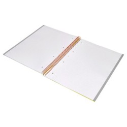 Cuaderno espiral a4 micro antartik dots tapa forrada 80h 90 gr rayado puntos 1 banda 4 taladros amarillo
