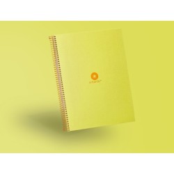 Cuaderno espiral a4 micro antartik dots tapa forrada 80h 90 gr rayado puntos 1 banda 4 taladros amarillo