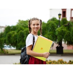 Cuaderno espiral a4 micro antartik dots tapa forrada 80h 90 gr rayado puntos 1 banda 4 taladros amarillo