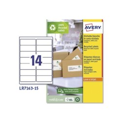 Etiqueta adhesiva avery blanca permanente reciclada 100% laser 99,1x38,1 mm caja de 210 unidades