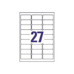 Etiqueta adhesiva avery blanca removible laser ink-jet fotocopiadora 63,5x29,6 mm caja de 675 unidades