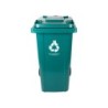 Papelera contenedor q-connect plastico con tapadera y ruedas 240 litros verde 1040x620x610 mm