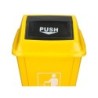 Papelera contenedor q-connect plastico con tapa de balancin 58 litros amarillo 470x330x760 mm