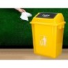 Papelera contenedor q-connect plastico con tapa de balancin 58 litros amarillo 470x330x760 mm