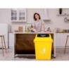 Papelera contenedor q-connect plastico con tapa de balancin 58 litros amarillo 470x330x760 mm