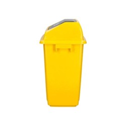 Papelera contenedor q-connect plastico con tapa de balancin 20 litros amarillo 340x240x450 mm