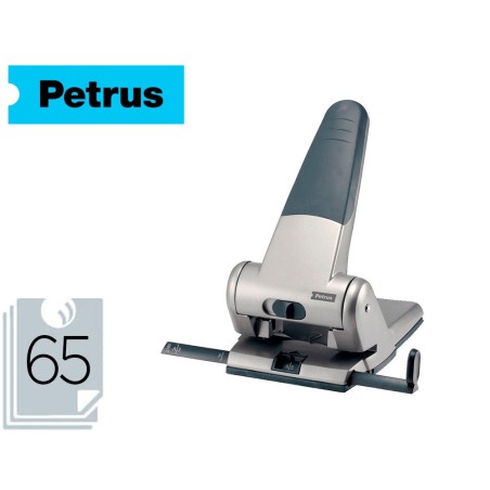 Taladrador petrus 305 metalico capacidad de 65 hojas color plata