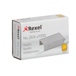 Grapas rexel 26/6 mm galvanizada caja de 1000 unidades