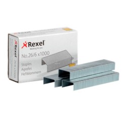 Grapas rexel 26/6 mm galvanizada caja de 1000 unidades