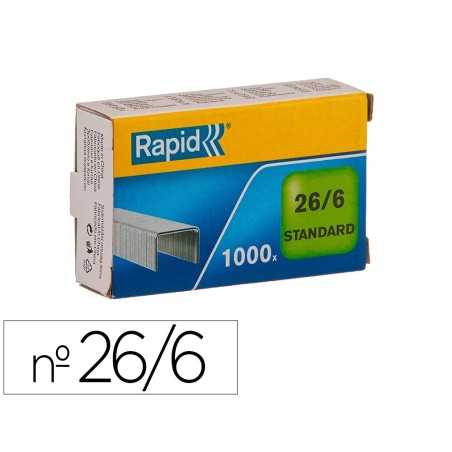 Grapas rapid 26/6 mm galvanizada caja de 1000 unidades
