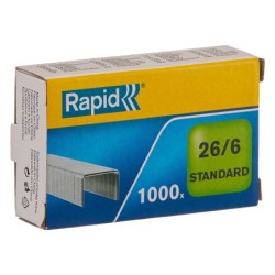 Grapas rapid 26/6 mm galvanizada caja de 1000 unidades