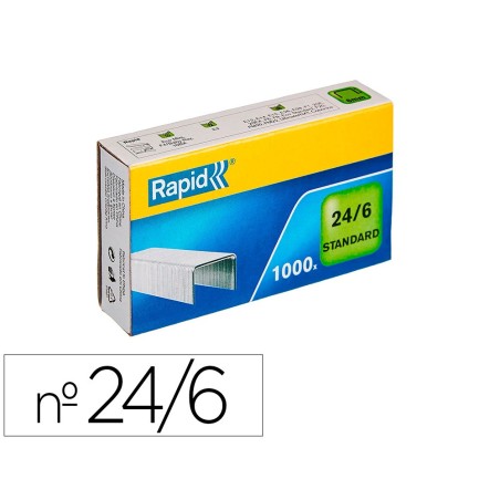 Grapas rapid 24/6 mm galvanizada caja de 1000 unidades