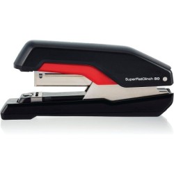 Grapadora rapid supreme s50 plastico capacidad de grapado 50 hojas usa grapas 24/6-8 y 26/6-8 color negro/rojo