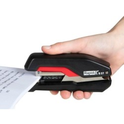 Grapadora rapid s27 fullstrip plastico capacidad de grapado 30 hojas usa grapas 24/6 y 26/6 color negro/rojo