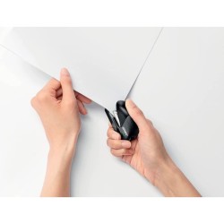 Grapadora rapid mini fashion eco plastico 100% reciclado capacidad 10 hojas usa grapas 24/6 y 26/6 color negro