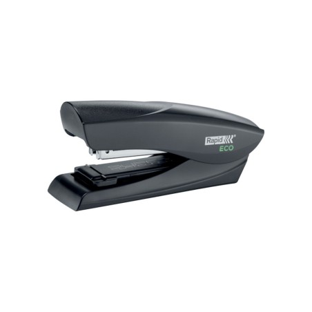 Grapadora rapid fashion eco plastico 100% reciclado capacidad 25 hojas usa grapas 24/6 y 26/6 color negro
