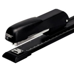 Grapadora rapid e15 metalica brazo largo capacidad 20 hojas usa grapas 24/6 y 26/26 color negro