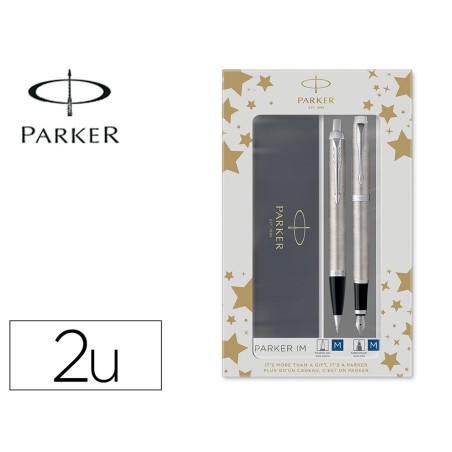 Juego parker im essential acero ct boligrafo  pluma