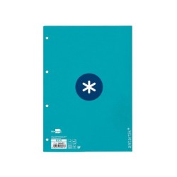 Recambio a4 antartik 80 hojas 90g/m2 cuadro 5mm 4 taladros 1 banda con marco color turquesa