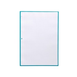 Recambio a4 antartik 80 hojas 90g/m2 cuadro 5mm 4 taladros 1 banda con marco color turquesa