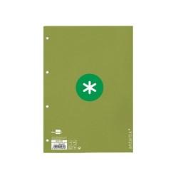 Recambio a4 antartik 80 hojas 90g/m2 cuadro 5mm 4 taladros 1 banda con marco color verde