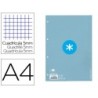 Recambio a4 antartik 80 hojas 90g/m2 cuadro 5mm 4 taladros 1 banda con marco color celeste