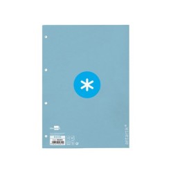 Recambio a4 antartik 80 hojas 90g/m2 cuadro 5mm 4 taladros 1 banda con marco color celeste