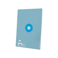 Recambio a4 antartik 80 hojas 90g/m2 cuadro 5mm 4 taladros 1 banda con marco color celeste