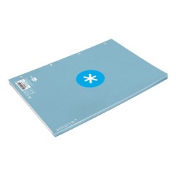 Recambio a4 antartik 80 hojas 90g/m2 cuadro 5mm 4 taladros 1 banda con marco color celeste