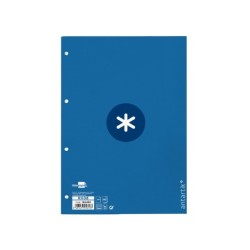 Recambio a4 antartik 80 hojas 90g/m2 cuadro 5mm 4 taladros 1 banda con marco color azul oscuro