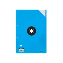 Recambio antartik a4 100 hojas 100g/m2 rayado horizontal 4 taladros bandas de 5 colores