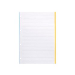 Recambio antartik a4 100 hojas 100g/m2 rayado horizontal 4 taladros bandas de 5 colores