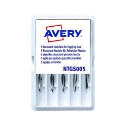 Repuesto de aguja avery corta estandar base plastico para pistola de navetes tgs005 caja de 5 unidades