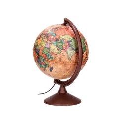 Globo terraqueo liderpapel con luz fisico y politico estilo antiguo diametro 26 cm