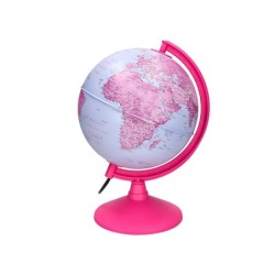 Globo terraqueo liderpapel con luz fisico y politico diametro 20 cm color rosa