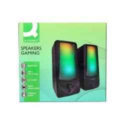 Altavoces q-connect gaming blu etooth con iluminación rgb potencia maxima 2x3w control de volumen color negro