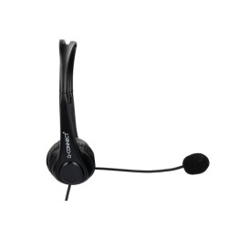 Auricular q-connect biaural diadema con microfono y control de volumen conexion usb cable de 2m color negro