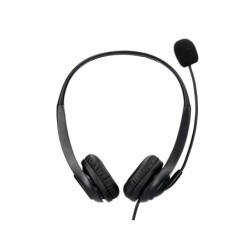 Auricular q-connect biaural diadema con microfono y control de volumen conexion usb cable de 2m color negro